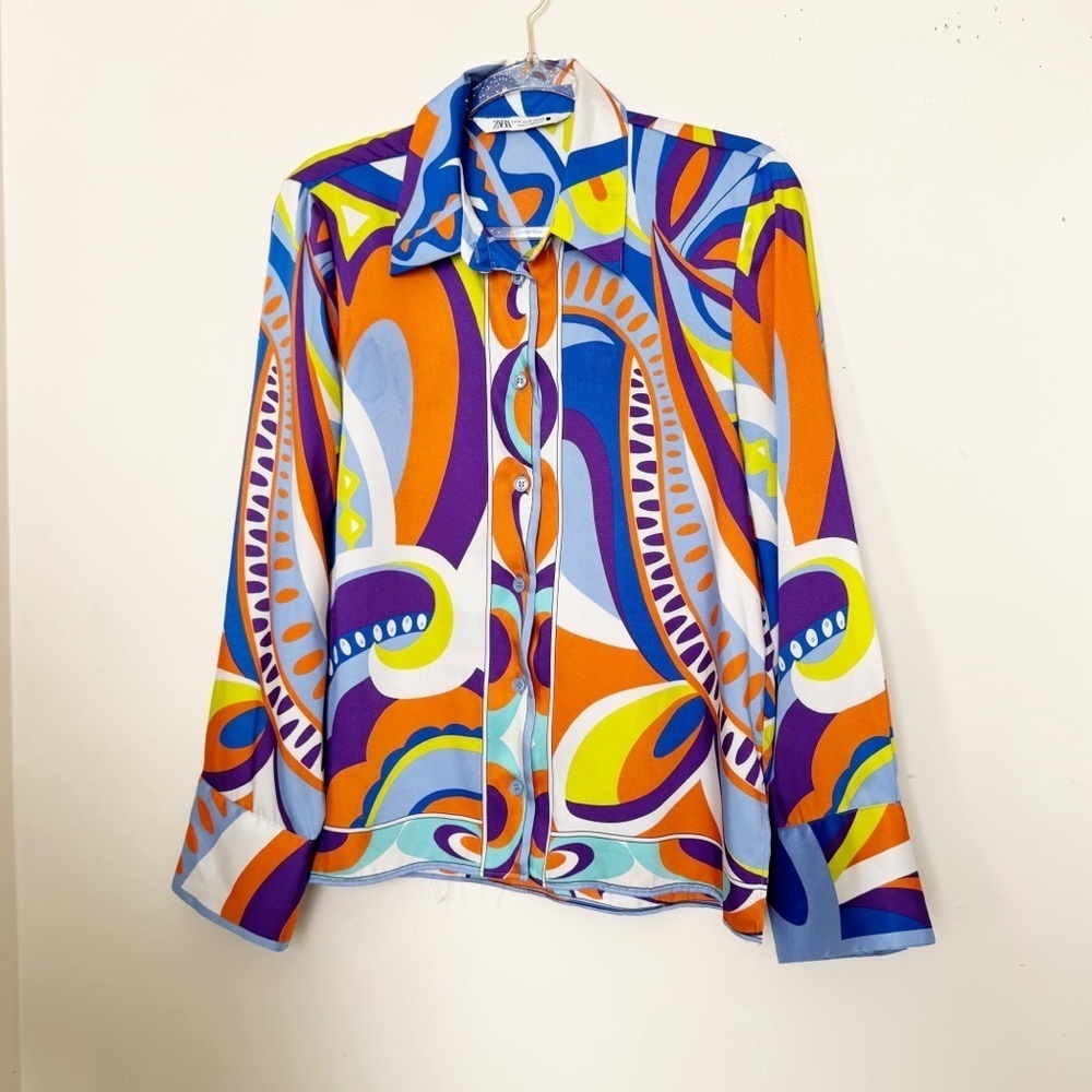 Multicolor Abstract Button Down Shirt - Picture 10 of 13